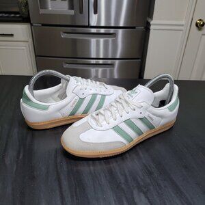 Adidas Samba Originals OG Cloud White Silver Green Gum Sole JP5479 Preowned